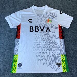 Charly Liga MX Soccer Jersey Mens Large White Excellent Aztec Warrior Graphic 7